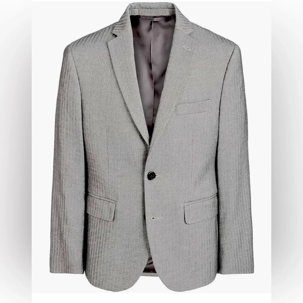 Ralph Lauren Boys Houndstooth Suit Jacket Blazer Jacket 18 Gray